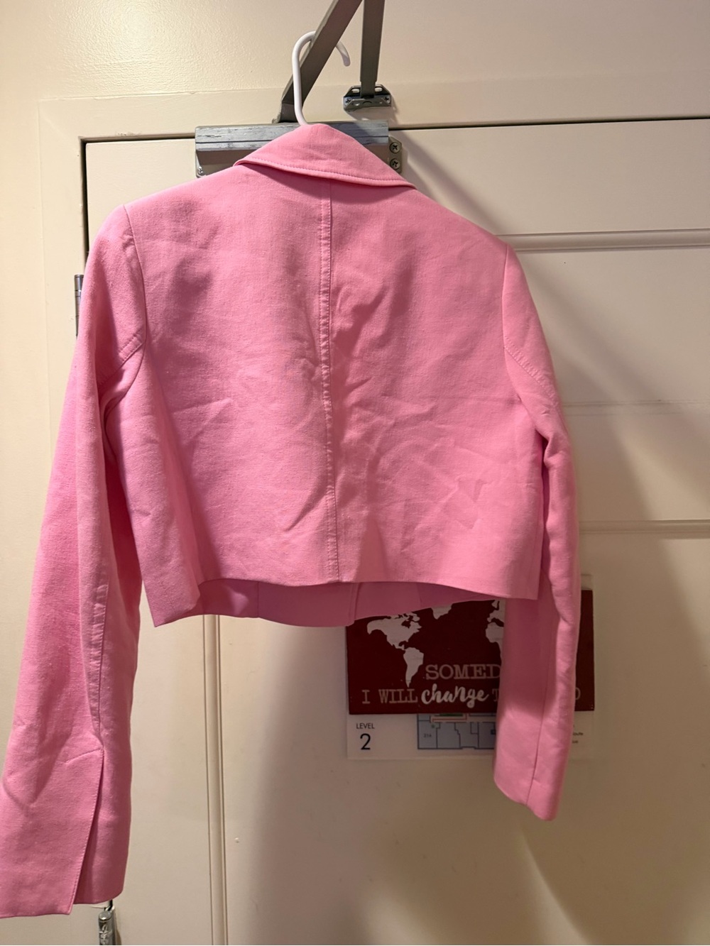 ZARA Pink Cropped Blazer Jacket - Picture 3 of 3